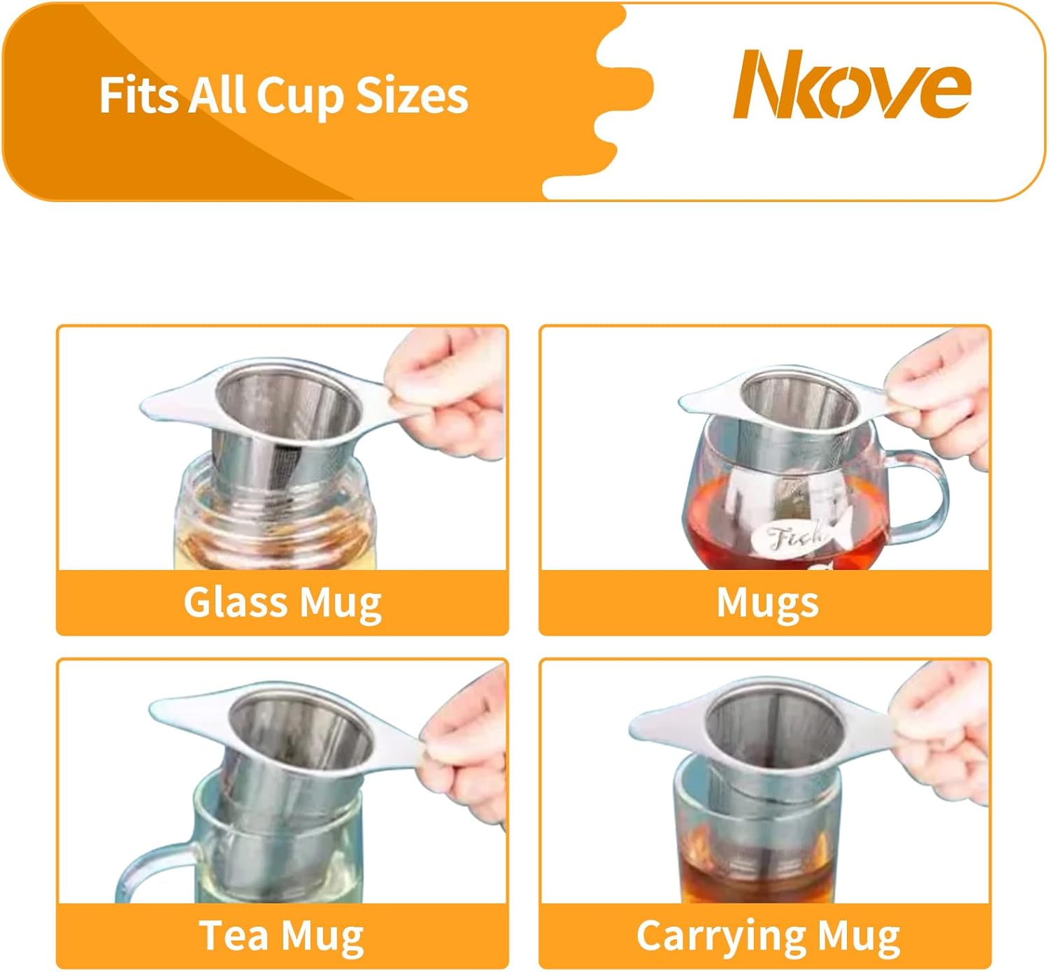 Universal Tea Infuser with Lid Stainless Steel Filter Fits Mugs Cups Teapots Food Grade - Image 3