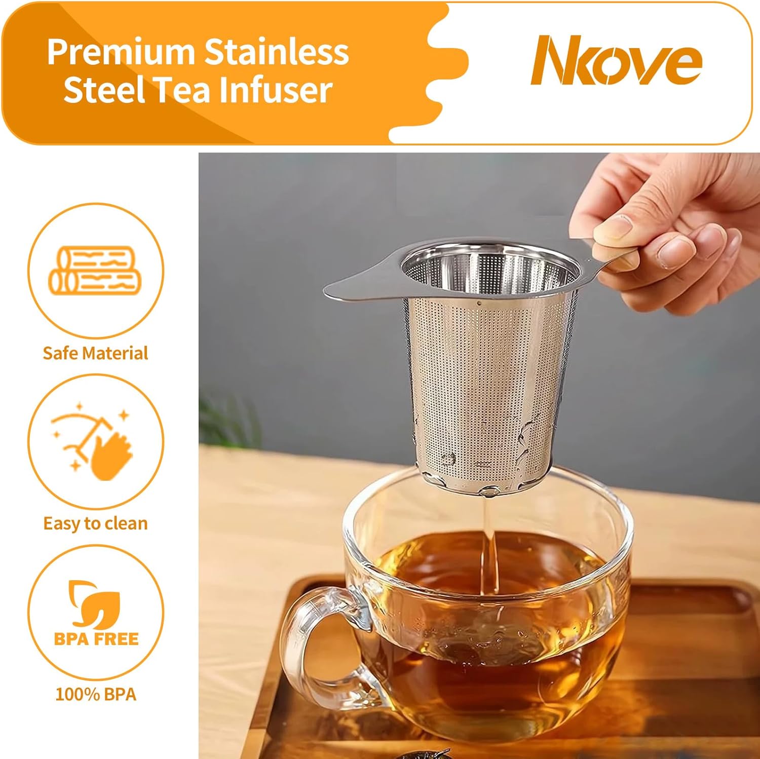 Universal Tea Infuser with Lid Stainless Steel Filter Fits Mugs Cups Teapots Food Grade - Image 4