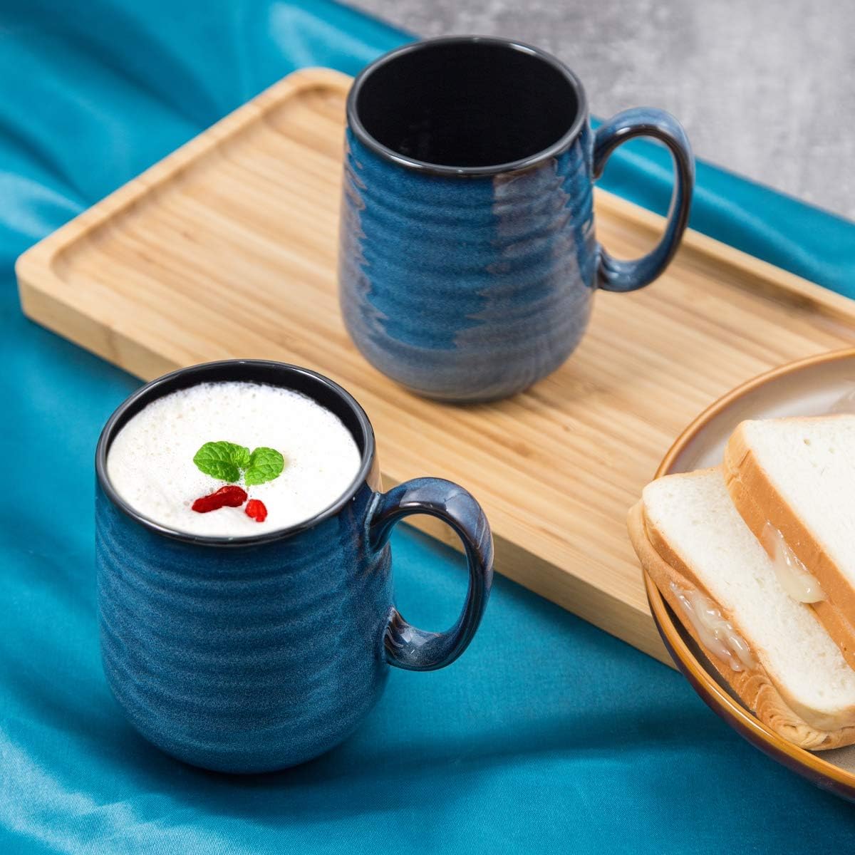 HASENSE Coffee Mugs Set of 4, 15 Ounce Porcelain Mug Set with Handle for Morning Coffee Tea and Cocoa, Ceramic Coffee... - Image 3