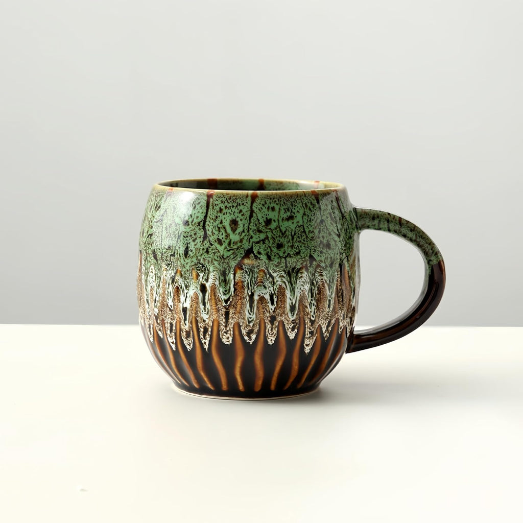 20oz Large Coffee Mug - Unique Handcrafted Look Ceramic Cup, Large Tea Mug, Microwave & Dishwasher Safe (green) - Image 4