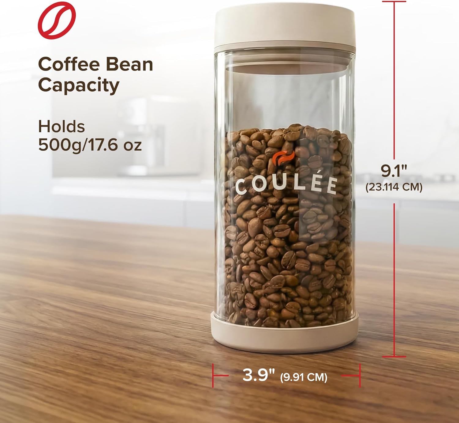 Coffee Rechargeable Vacuum Glass Canister, Kitchen Appliances, Store Coffee, Tea, or Pantry Items, Home Essentials, K... - Image 3