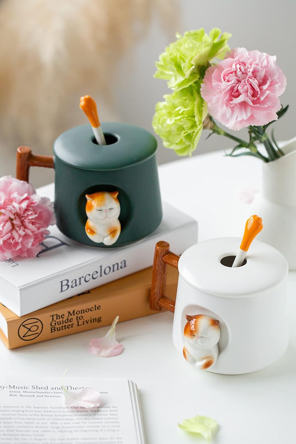 DIHOclub Adorable 3D Ceramic Cat Mug with Lid and Spoon - Perfect for Coffee, Tea, Milk, and More - Ideal Gift for An... - Image 5