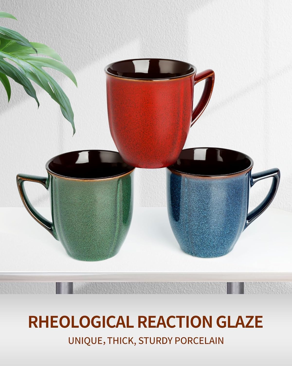 Ceramic Mugs 14 Oz,Mugs Set for Men Women, Ceramic Mugs Set with Large Handle for Coffee Tea Milk Cocoa, Coffee Cups ... - Image 3