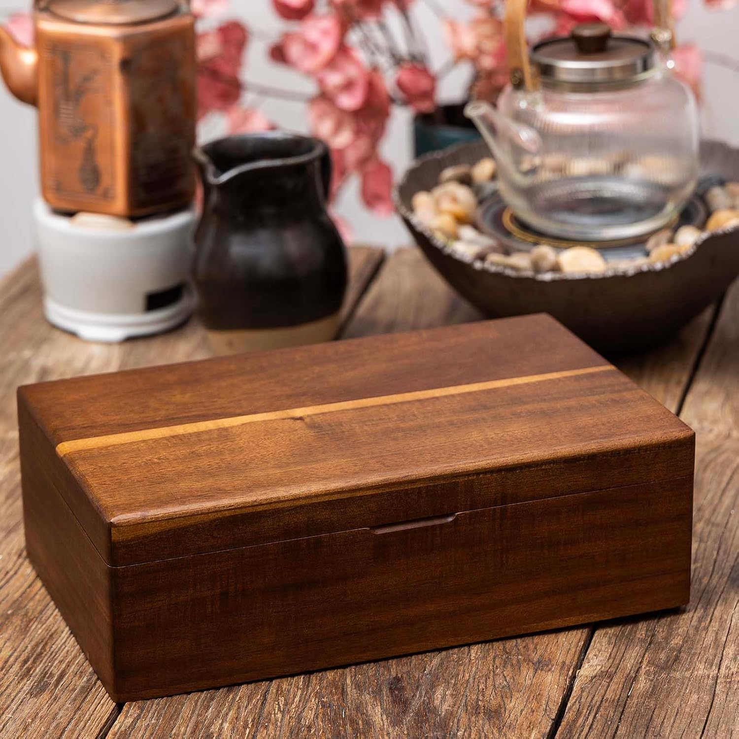 Acacia Wooden Tea Bag Organizers, Tea packet Storage Boxes, Tea Caddy for Tea Bags Chest, Teabag Holder Containers, T... - Image 5