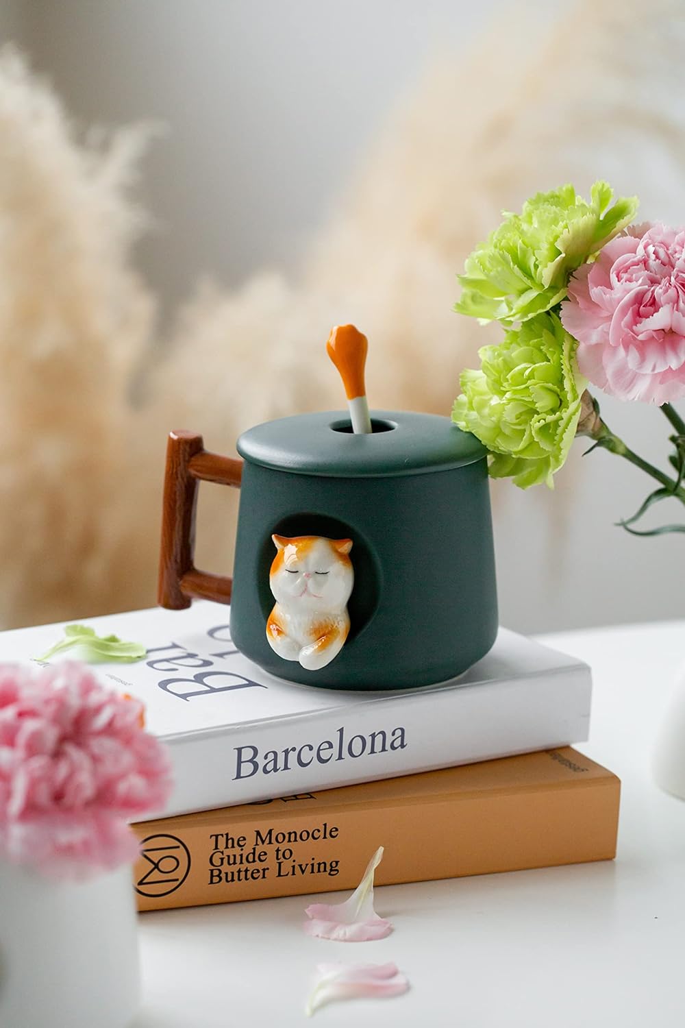 DIHOclub Adorable 3D Ceramic Cat Mug with Lid and Spoon - Perfect for Coffee, Tea, Milk, and More - Ideal Gift for An... - Image 4