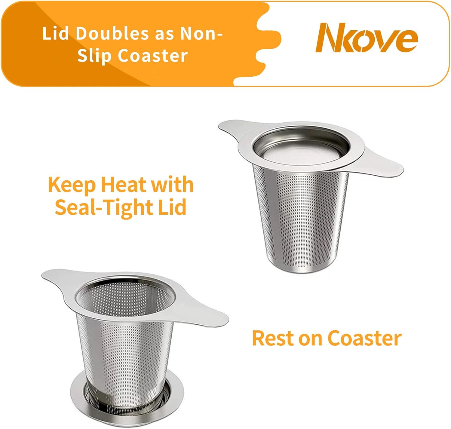 Universal Tea Infuser with Lid Stainless Steel Filter Fits Mugs Cups Teapots Food Grade - Image 5