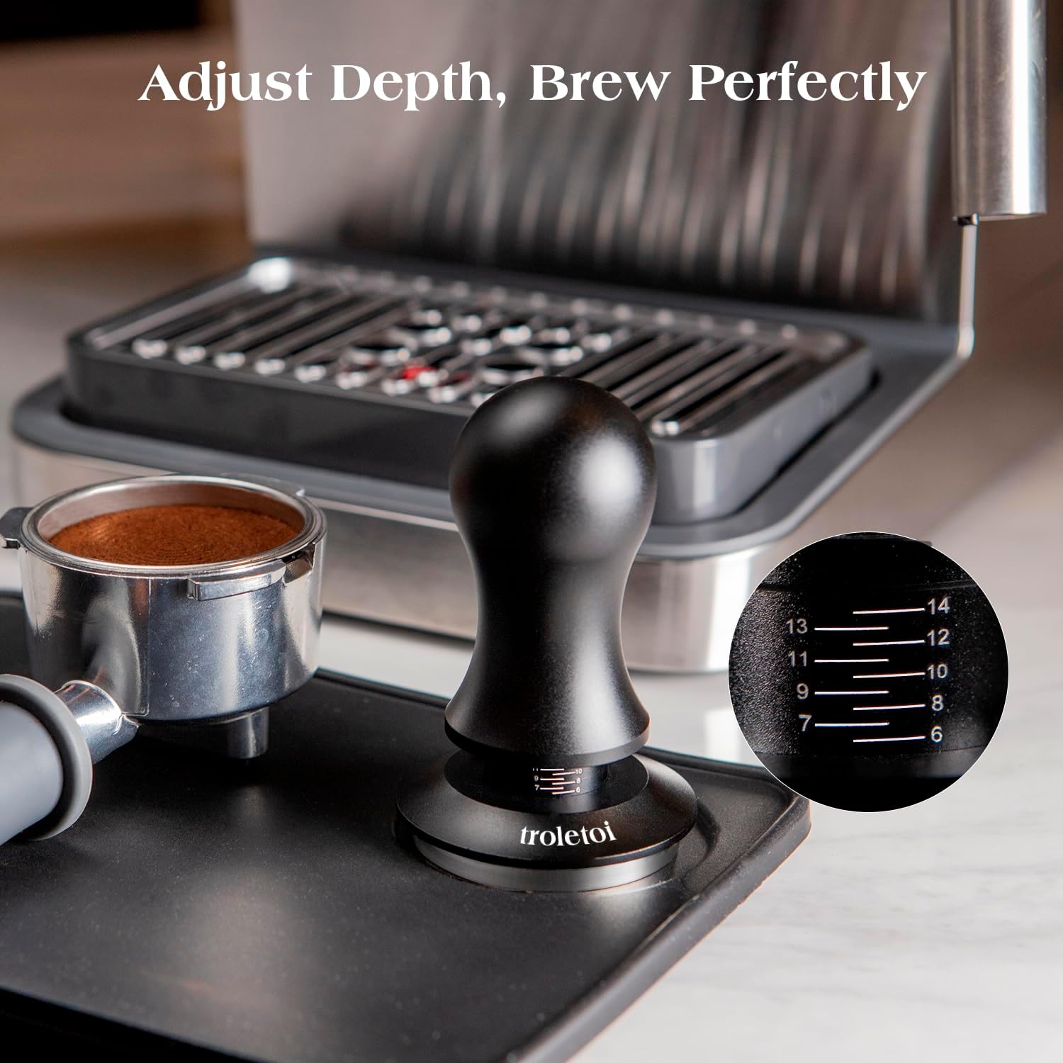 7 PCS Espresso Accessories Kit: 53.3mm Espresso Tamper, Coffee Distributor, Puck Screen, Dosing Funnel and WDT Tool, ... - Image 6
