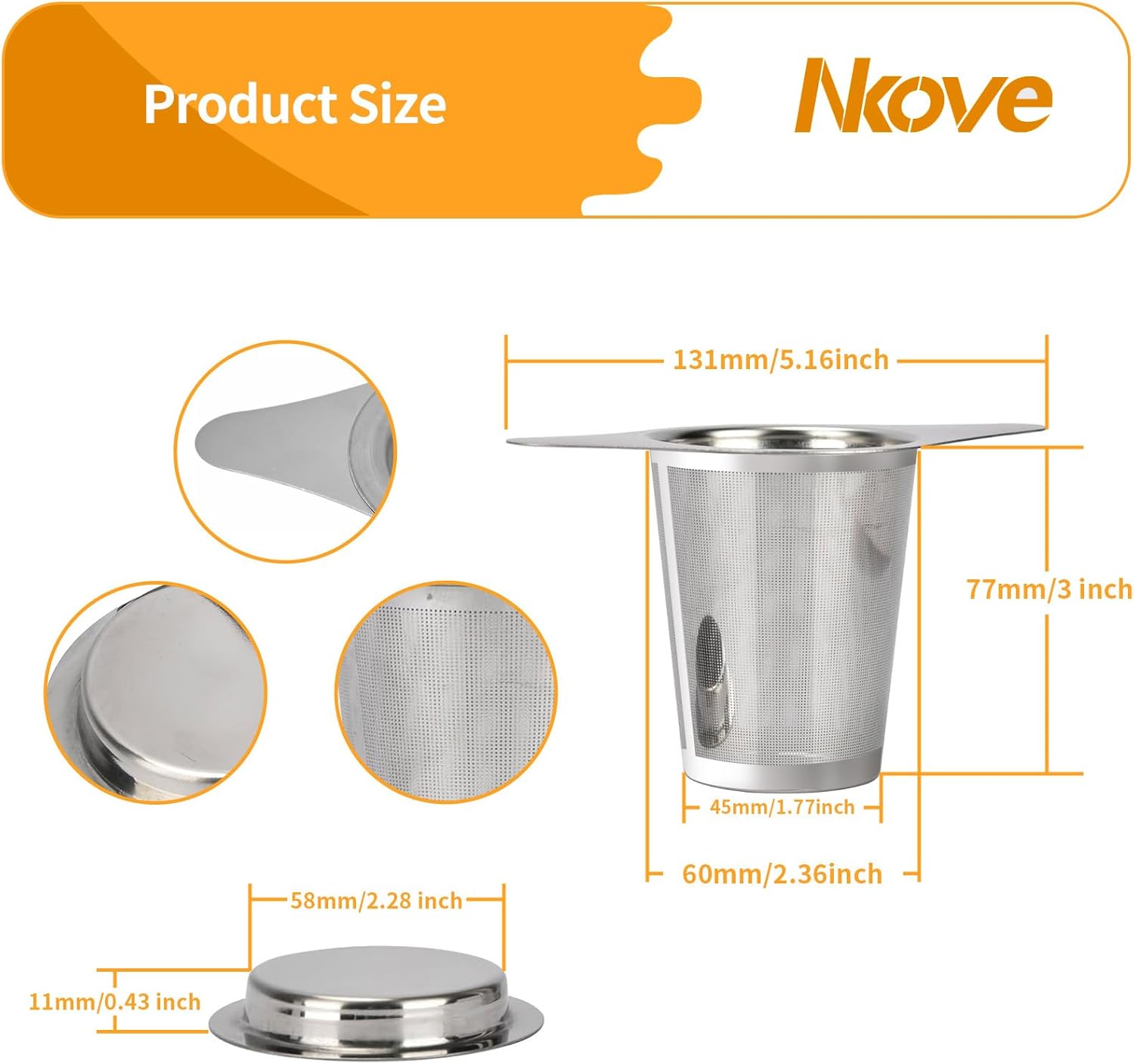 Universal Tea Infuser with Lid Stainless Steel Filter Fits Mugs Cups Teapots Food Grade - Image 2