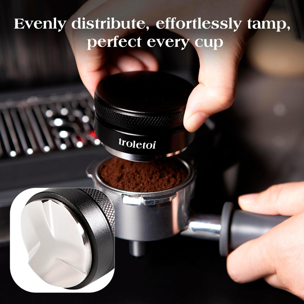 7 PCS Espresso Accessories Kit: 53.3mm Espresso Tamper, Coffee Distributor, Puck Screen, Dosing Funnel and WDT Tool, ... - Image 2