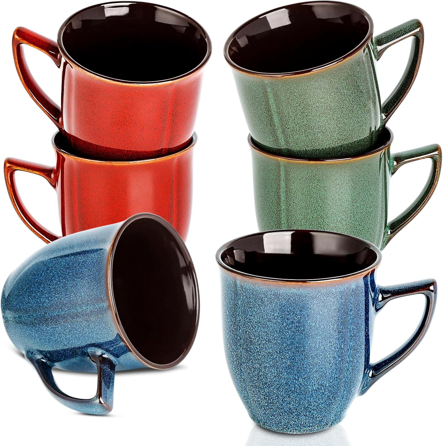 Ceramic Mugs 14 Oz,Mugs Set for Men Women, Ceramic Mugs Set with Large Handle for Coffee Tea Milk Cocoa, Coffee Cups ... - Image 2