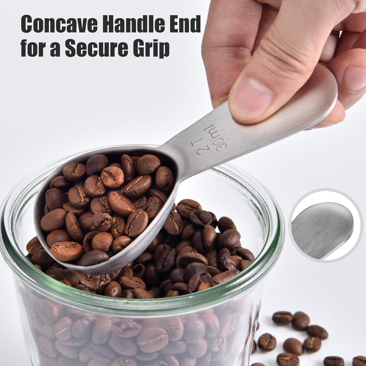 Doosu 2 Tablespoon Coffee Scoop - 18/8 Stainless Steel Heavy Duty Measuring Spoon with Short Handle, Food Grade Metal... - Image 5