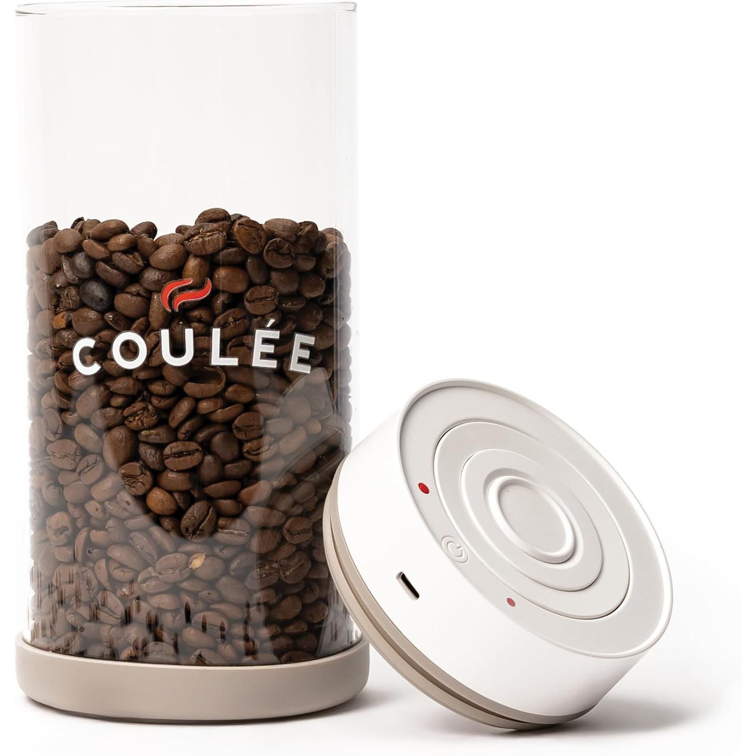 Coffee Rechargeable Vacuum Glass Canister, Kitchen Appliances, Store Coffee, Tea, or Pantry Items, Home Essentials, K...