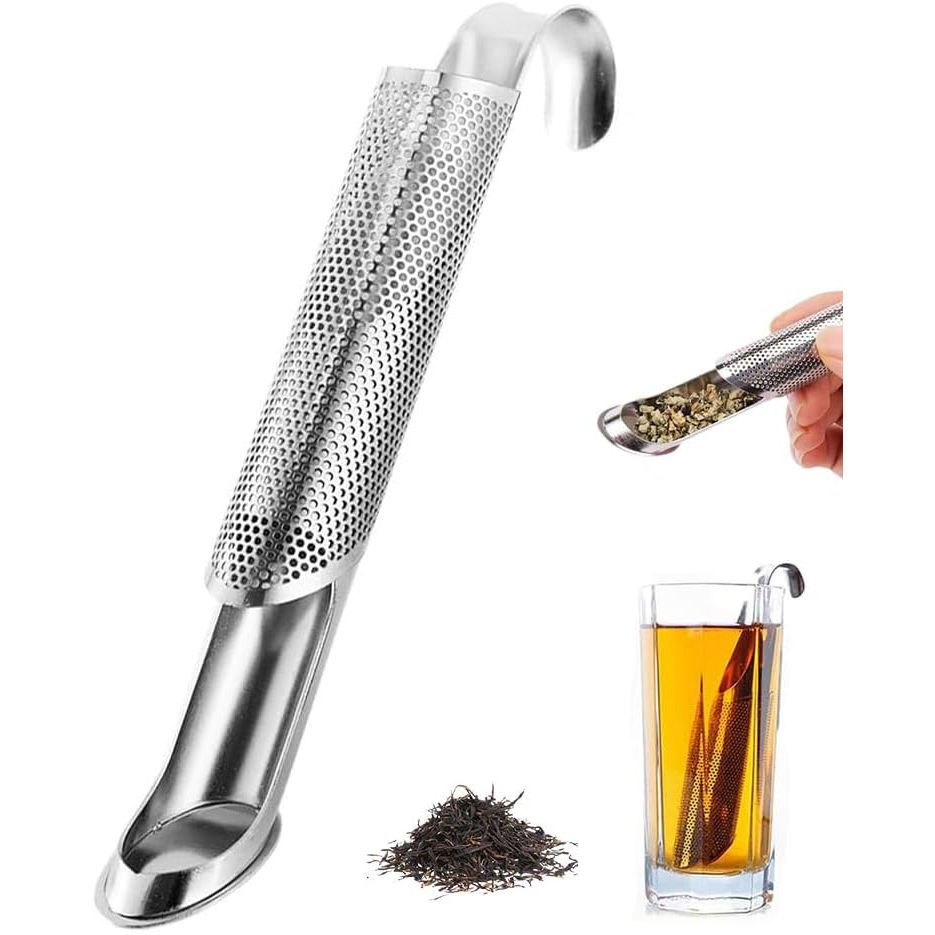 Stainless Steel Tea infuser, 2025 Upgrade Tea Artifact Creative Pipe Stainless Steel Tea Infuser with Hanging Hook Ha...