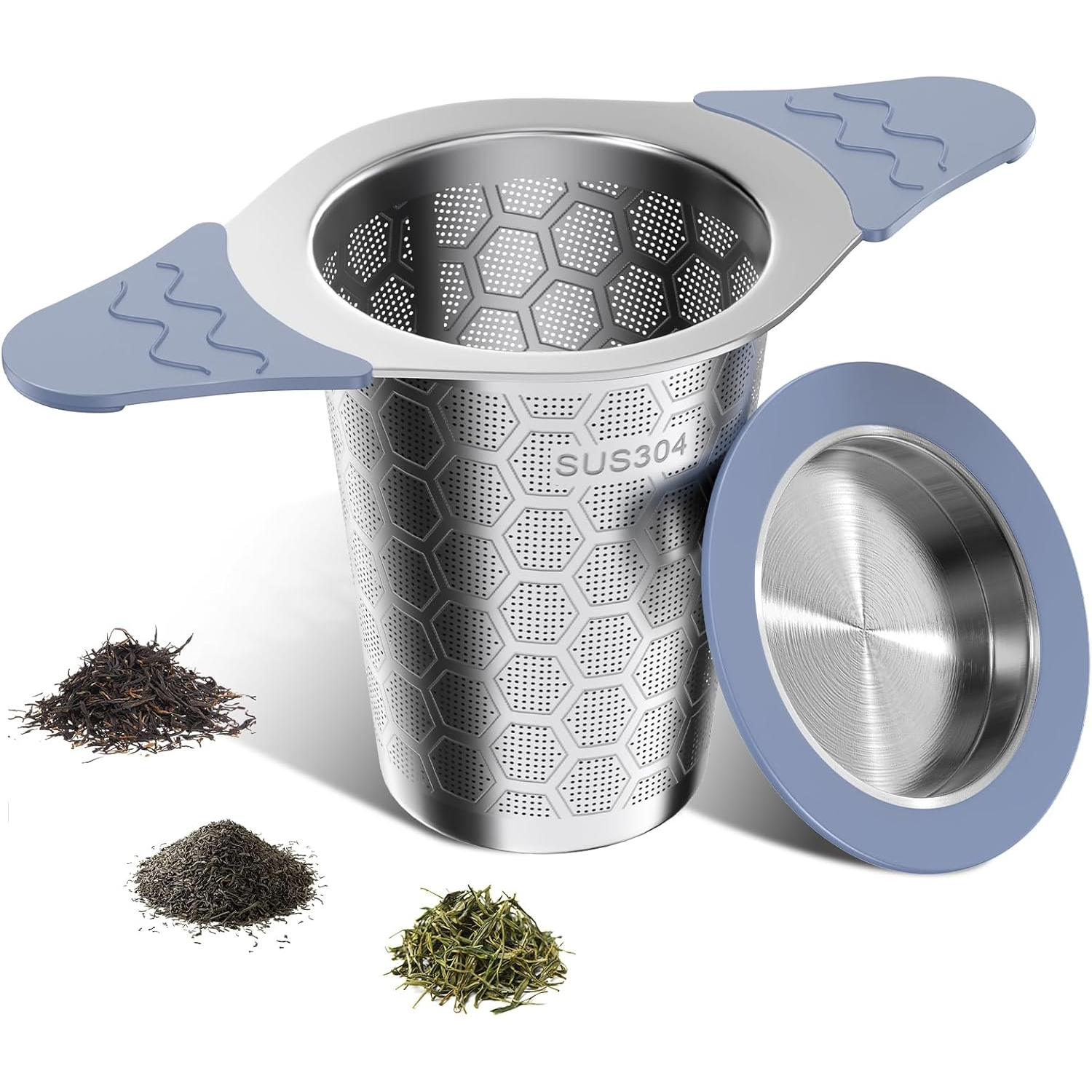 Tea Infuser for Loose Leaf Tea,Stainless Steel Tea Infuser with Heat Proof Silicone Handles,Extra Fine Mesh Tea Strai...