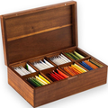 Acacia Wooden Tea Bag Organizers, Tea packet Storage Boxes, Tea Caddy for Tea Bags Chest, Teabag Holder Containers, T...